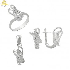 Gümüş zirkon taşlı set